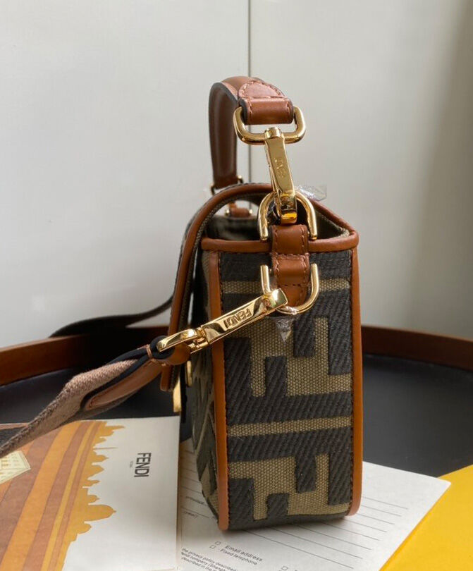 Fendi FF Canvas Bag 8BR600 Coffee